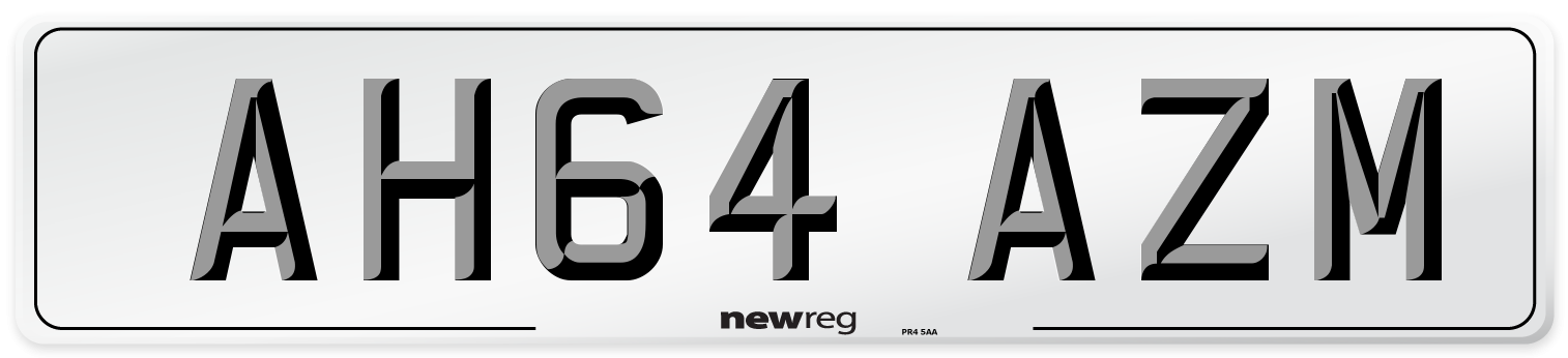 AH64 AZM Number Plate from New Reg